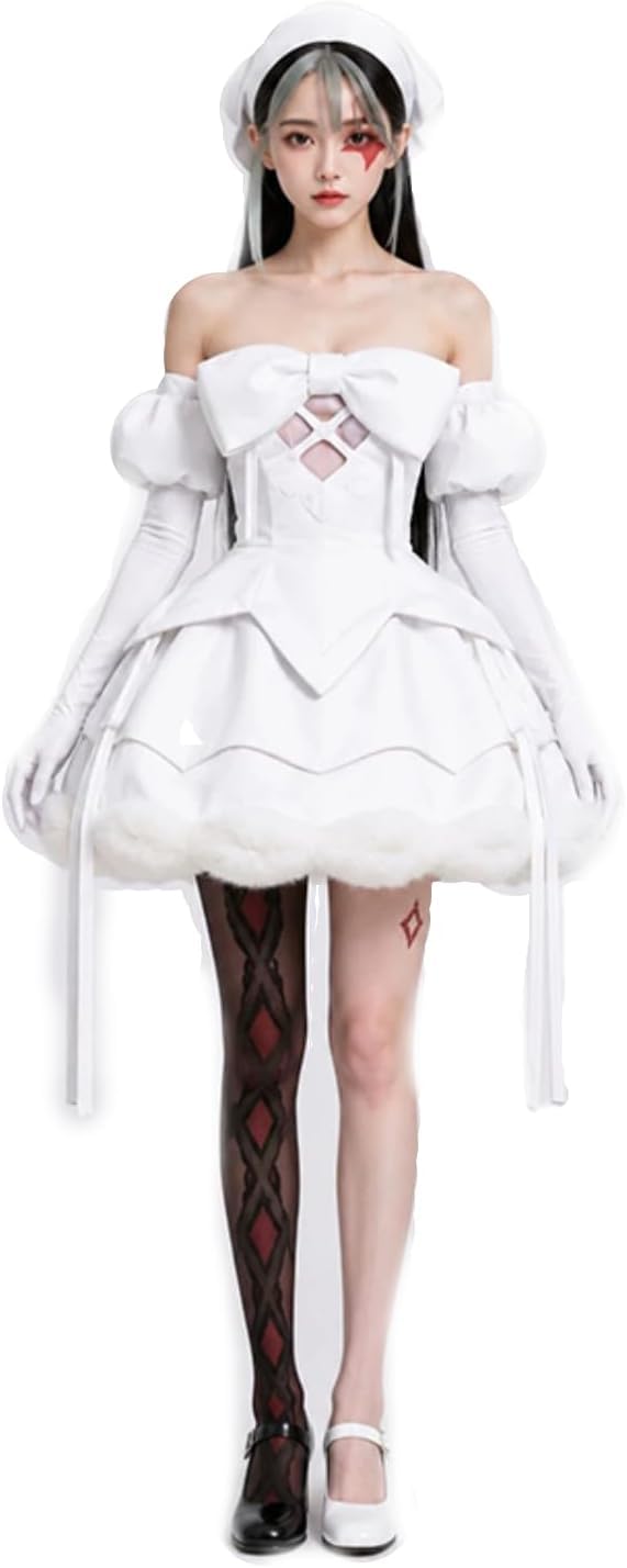 Stage Cosplay Dress Women Halloween Outfit Headscarf Stockings Accessories L