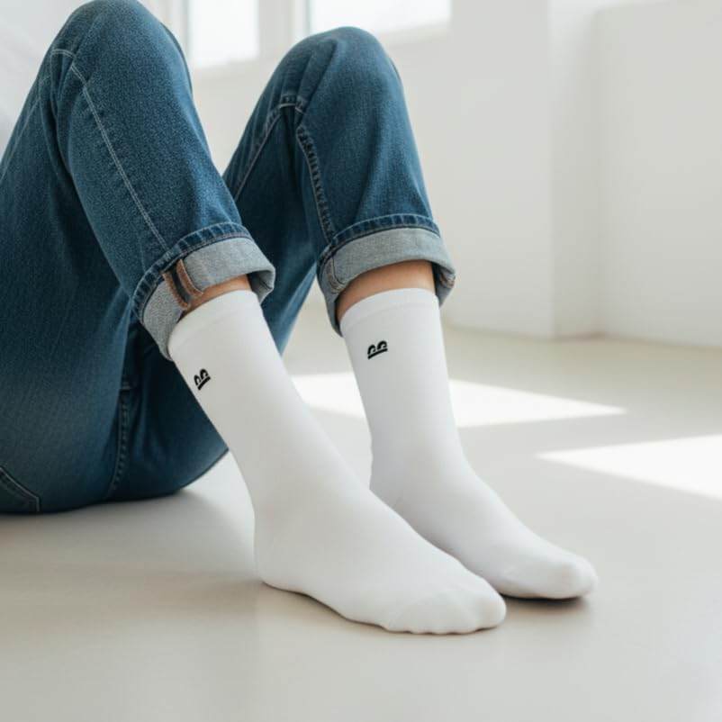 Image of The Sock Street Bamboo Crew Socks for Men Combo | Full Calf Length Premium Bamboo | Odour-Free, Breathable & Durable | Cushioned Base & Anti-bacterial | 3X Softer than Cotton Socks | Pack of 3