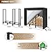 KYATE 4ft Firewood Rack Outdoor with Cover Fireplace Wood Storage Heavy Logs Stand Stacker Holder Strong Lumber Racks Outside for Courtyard Patio