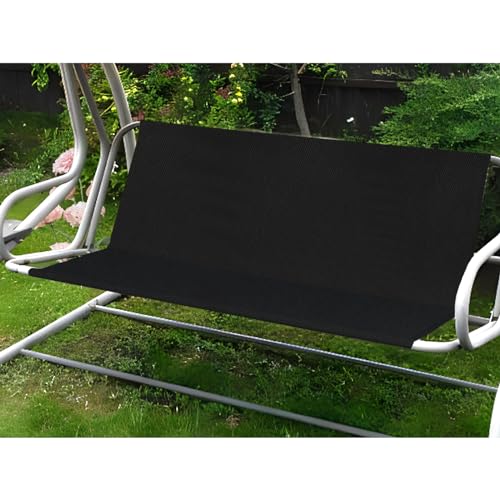 KRRRSJDJ Coprisedile di Ricambio per Dondolo da Giardino,Coprisedili per Altalena da Giardino,Impermeabile 600D Oxford Tessuto Dondolo da Giardino Coprisedile,Resistente (148 * 52 * 52cm,Nero)