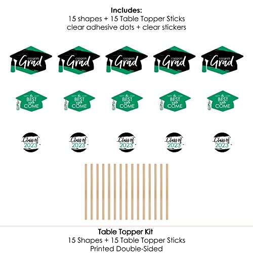 Big Dot Of Happiness Green 2023 Graduation Party Centerpiece Sticks - Table Toppers - Set Of 15 #TOP5