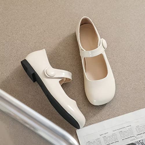 Image of LUXINYU Women's Slip on Flats,Classy Round Toe Solid Classic Mary Jane Ballet Dance Shoes Soft Comfortable PU Flat Shoes