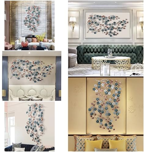 Image of ZOVE Iron Modern Luxury 3D Modern Flower Creative Design Wall Art | Home Decoration /Living Room /Hotel /Restaurant /Office /Farm House | Color: Multicolor | Size: (46 INCH Height)