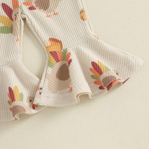 Image of Thanksgiving Baby Girl Outfit Toddler Turkey Romper Overalls Jumpsuit