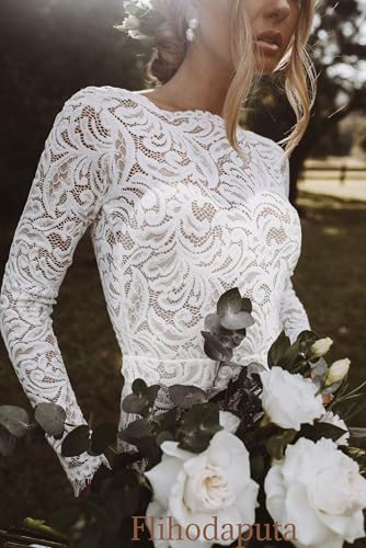 Women's Chiffon Boho Wedding Dresses A Line Lace Applique Beach Wedding Gowns with Slit 20252