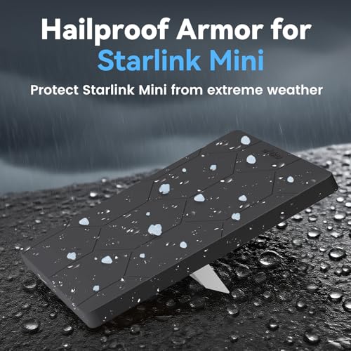 Image of Starlink Mini Protective Cover Case, Hailproof Liquid Silicone Protective Case for Starlink Mini Dish, Starlink Minis Accessories Waterproof Shockproof Portable for Outdoor Camping, Black