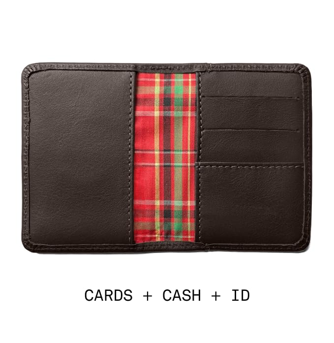 Leather Wallet for Apple AirTag NW041I – Slim Front Pocket Bifold – Handmade in Brazil – Full-Grain Leather – Holds Cards & Cash – Gift for Men – Minimalist Travel Wallet - Brown3