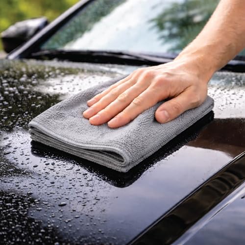 Image of Homestrap Grey Microfiber Cloth 340 GSM (40*40 CM) Set of 6 | Highly Absorbent Multipurpose Cleaning Cloth for Kitchen, Glass, Car & Home | Scratch-Safe, Reusable Streak-Free Microfiber Wiping Cloth