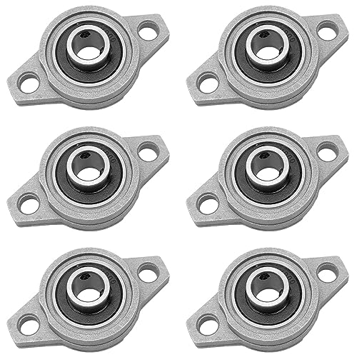 GOIYZTTR 6 Piezas KFL000 Cojinete de Brida Aleación de Zinc Rodamiento Autoalineable con Diámetro 10mm Cojinete de Bloque para Maquinaria de Transporte