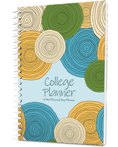 College Planner | Time Management | Adulting Guidance | Track Schedule, Courses, and Due Dates | 6x9 | Eight Designs (Circles)