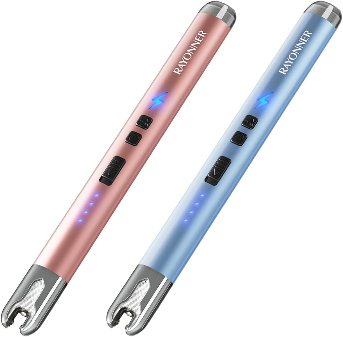 Electric Candle Lighter with Flashlight, Windproof Flameless USB Plasma Arc Lighter for Grill Firework Kitchen Camping