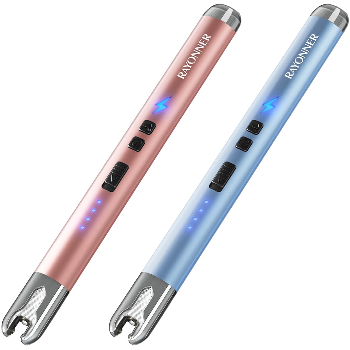 Electric Candle Lighter with Flashlight, Windproof Flameless USB Plasma Arc Lighter for Grill Firework Kitchen Camping