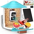 birdsnap® TUC Bird Feeder with Camera 2K HD, Solar Panel 32GB Card 4-in-1 Perch, 160°View Auto Detect & Notify AI Identify Video Bird Camera Wireless Outdoors Ideal Gift for Birds Lover