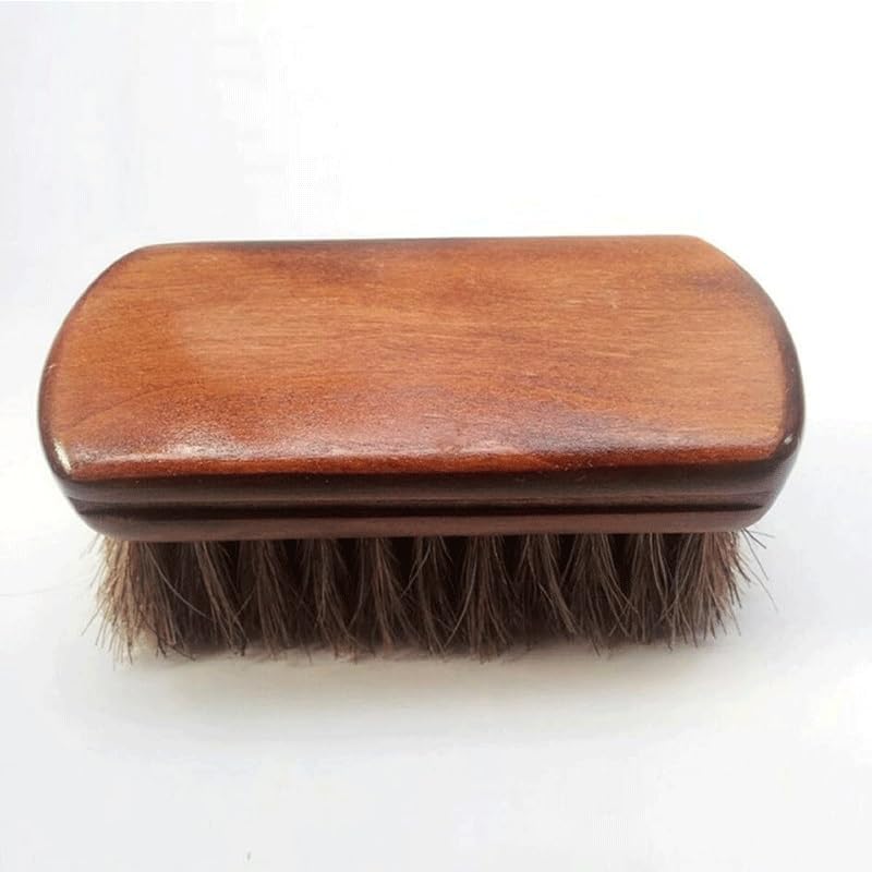 Clean Shoes Horsehair Soft Solid Wood Leather Tool Brush Polishing Horse Mane
