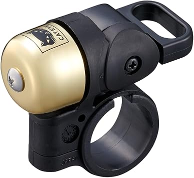 CATEYE OH-1500 Nido Bell Brass Bike Bell with Distinctive Double Ring, Fits 22.2 mm or 25.4 mm Handlebars, Matte Finish, Clear Sound, Fits Road, MTB, Kids Bikes