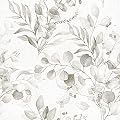 Naphite Floral Wallpaper Peel and Stick Wallpaper for Bedroom 78.7inL17.3inW Grey Floral Boho Contact Paper for Cabinets Drawer Self Adhesive Removable Farmhouse Contact Paper Eucalyptus Leaf Nursery