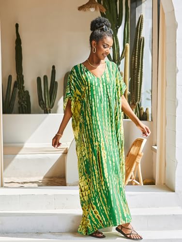 Image of Kaftan Dresses for Women Plus Size Bathing Suit Cover up Caftan Maxi Beach Dresses