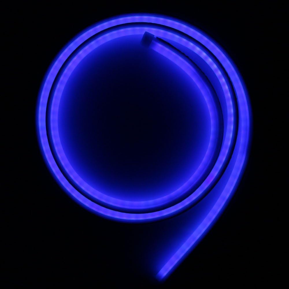 LEONLITE 12 Inch Automobile LED Neon Strip Light, Illuminating Headlight, Flexible Daytime Running & Contouring Tube Light OEM-Looking Audi/BMW/Mercedes Style Headlight (Blue) : Automotive
