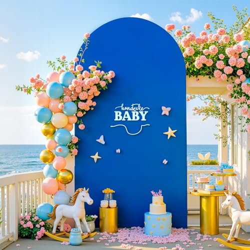 7.2 FT Arch Backdrop Cover Stretchy Royal Blue Arch Covers Elastic Spandex Fabric for Chiara Backdrop Stand, Wedding Decor for Birthday Baby Shower Banquet Party Supplies