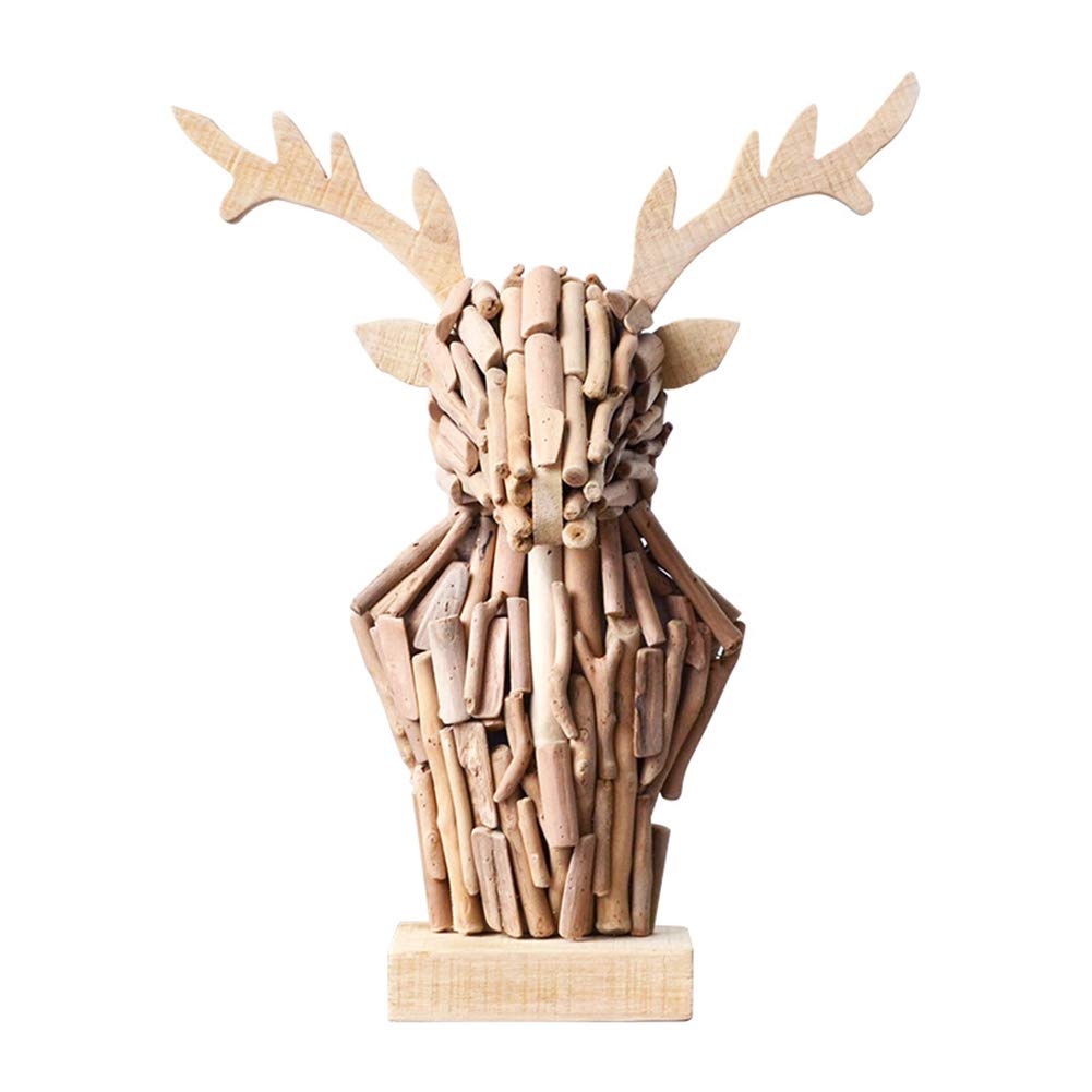 Artesanía de madera de cabeza de ciervo decoración de pared interior original
