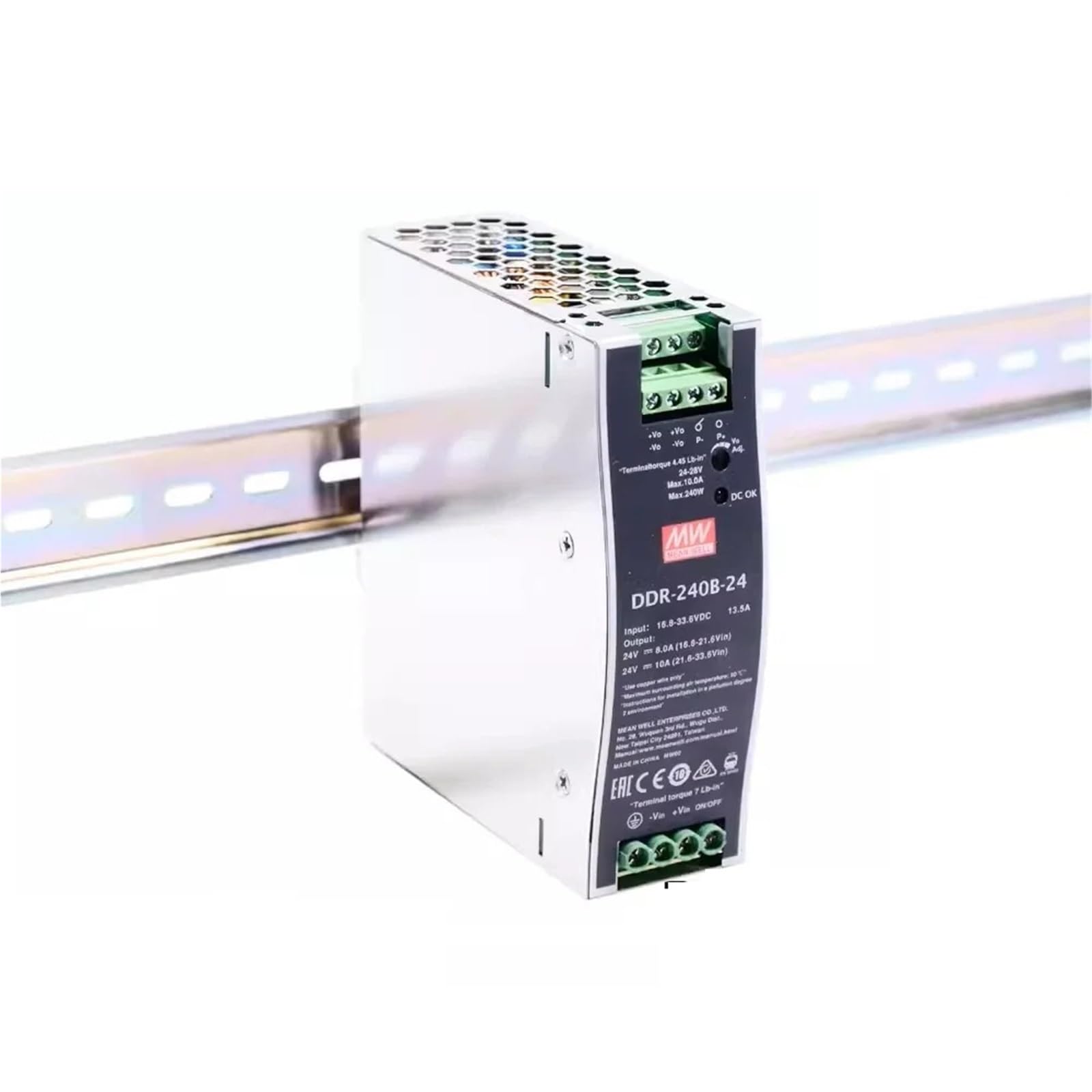 Convertisseur CC-CC Rail DIN DDR-240C-24 élimine les bruits de ligne électrique