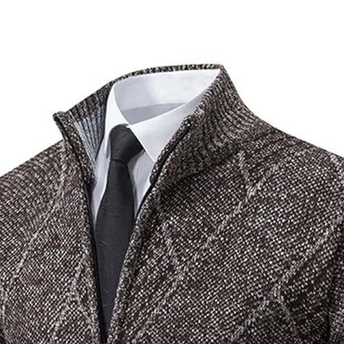Men's Comfort Stand Collar Fall Winter Sweater Cardigan Knit Zip Up Solid Sweater Winter Slim Fit Comfort Sweaters4