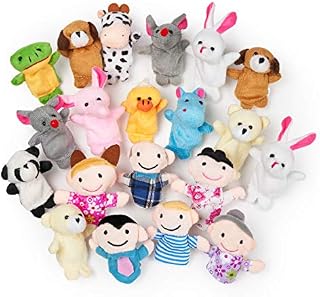 THE TWIDDLERS - 20 Plush Animal Finger Puppet Toys for Boys & Girls, Great for Parties & Fillers, Includes Animal & People Puppets for Story and Playtime