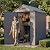 Patiowell 4x6 FT Plastic Outdoor Storage Shed with Floor, Resin Outside Shed with Lockable Door and Vents, Garden Sheds for Backyard, Patio, Lawn Mower, Dark Grey