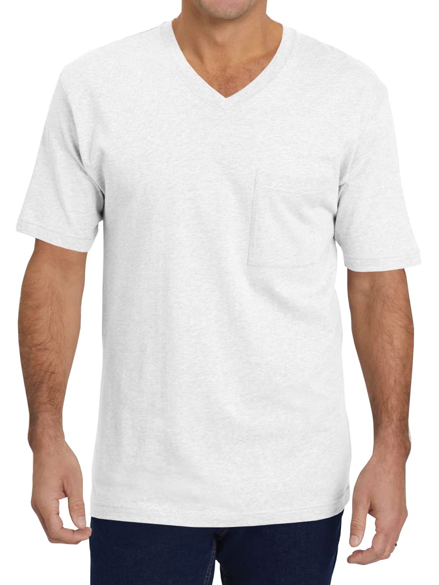 Wihion Mens Short Sleeve Pocket T-Shirts Casual Summer Cotton V Neck Tee Tops