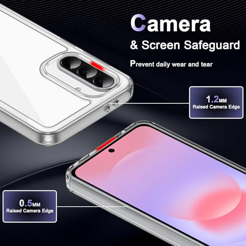 Image of Case for Samsung Galaxy A37 5G, Military Grade Drop Protection Phone Case, Yellowing Resistant, Anti-Scratch Hard PC Back, Shockproof Hard Ultra-Thin Protective Cover, Clear