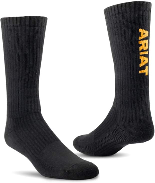mens Cotton 3-pair Pack Arch Support Reinforced Mid-calf Socks