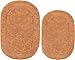 Superior Non-Slip Bath Rug 2-Pack, Ultra Plush, Soft, and Absorbent 100% Combed Cotton Pile - Traditional Oval Bath Mat Set, Rust