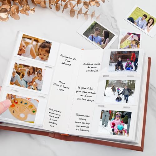 Álbum de fotos para mini câmera Fujifilm instax, álbum de fotos com 180 bolsos com espaço de escrita