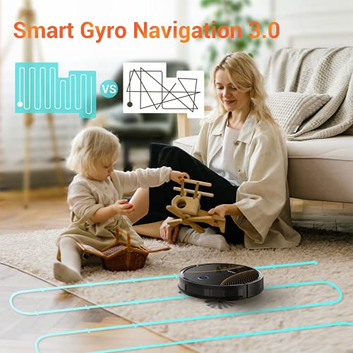 Aspirateur Robot, INOMI 2200Pa Robot Aspirateur Laveur 3 en 1 Balaye et Lave, 120 Minutes, Gyroscope Navigation, Contrôle avec Alexa/App/WIFI, Auto-chargement,Idéal pour les poils d'animaux,les tapis - Image 5