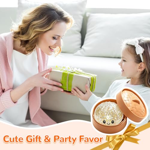 POP lina Glittere Dumpling Squishys, 9 cm Squishys Dumpling Juguetes para aliviar el estrés, Juguetes Sensoriales Regalos para Fiestas de Cumpleaños para Familia y Adulto (Blanco B)