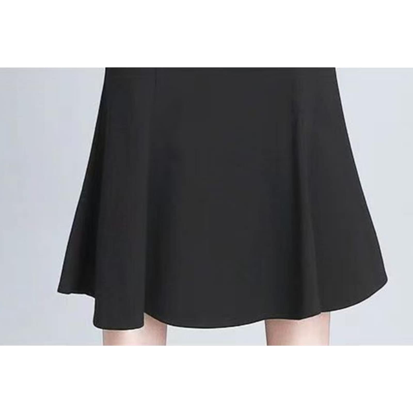 Falda larga de verano para mujer, cintura alta, ropa de oficina, color sólido, falda de sirena para mujer, casual, longitud hasta la rodilla, faldas de trompeta