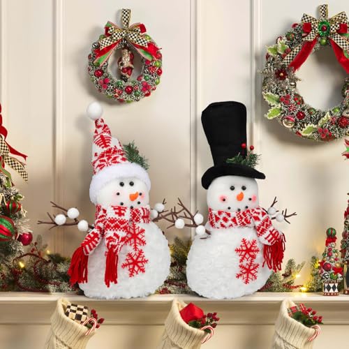 2pcs-Christmas-Snowman-Plush-Xmas-Stuffed-Snowman-Christmas-Snowman-Decorations-Plush-Snowman-Decor-for-Indoor-Table-Christmas-Day-Holiday-Party-Bedside-Table-Winter-Decoration-Birthday-Gift 2pcs Christmas Snowman Plush Xmas Stuffed Snowman Christmas Snowman Decorations Plush Snowman Decor for Indoor Table Christmas Day Holiday Party Bedside Table Winter Decoration Birthday Gift