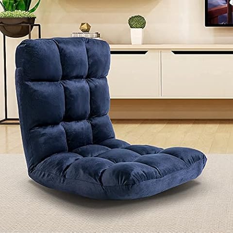 ORTHOLOGICS Adjustable Floor Chair with Back Support, Comfortable Padded Foldable Folding Padded Seating - Gaming Chair, Meditation Chair Yoga Adults Reading Camping Seat- BLACK 2022 WINNER* OL18 Cover