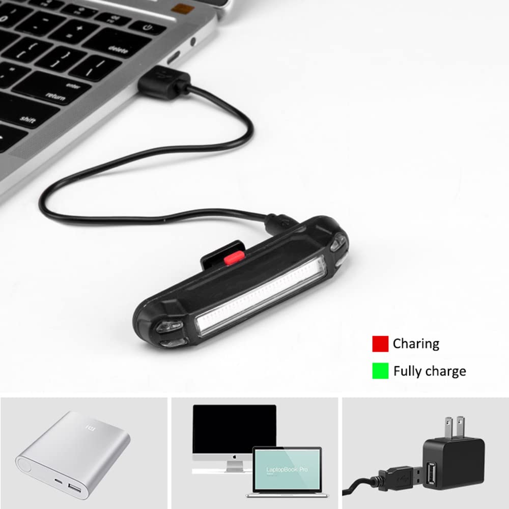 2 Pezzi Luce Posteriore per Bicicletta 200-800 mAh Luce Posteriore per Bicicletta Ricaricabile USB Luce LED Lampeggiante per Ciclismo Mountain Road Luce Posteriore da reggisella