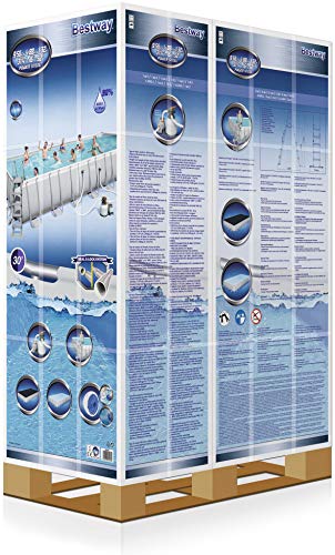 BESTWAY Power Steel Pool mit Gestell, grau, 956x488x132cm, mit Sandfilteranlage, Leiter, Abdeckplane – Bild 4