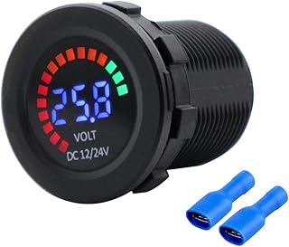 Novo 12 / 24V Cor LED DC Display Digital Voltímetro com alarme de baixa pressão Alarme À prova d 'água Tester Voltage para carro Motocicleta Caminhão Barco Marinha Novo 12 / 24V