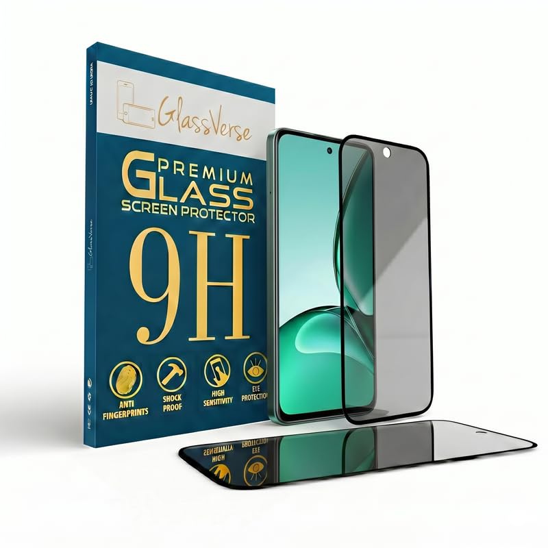 Image of GlassVerse Privacy Tempered Glass for Realme C63 5G | Anti Spy Screen Protector, 9H Hardness, Edge to Edge, Case Friendly, Hassle-less Installation Kit Included. (Pack of 2)