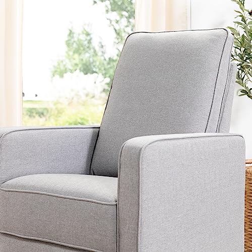 DaVinci Casey Pillowback Swivel Glider in Misty Gray, Greenguard Gold Certified