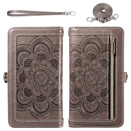 Étui pour Samsung S24 5G Asuwish avec portefeuille magnétique amovible et verre trempé