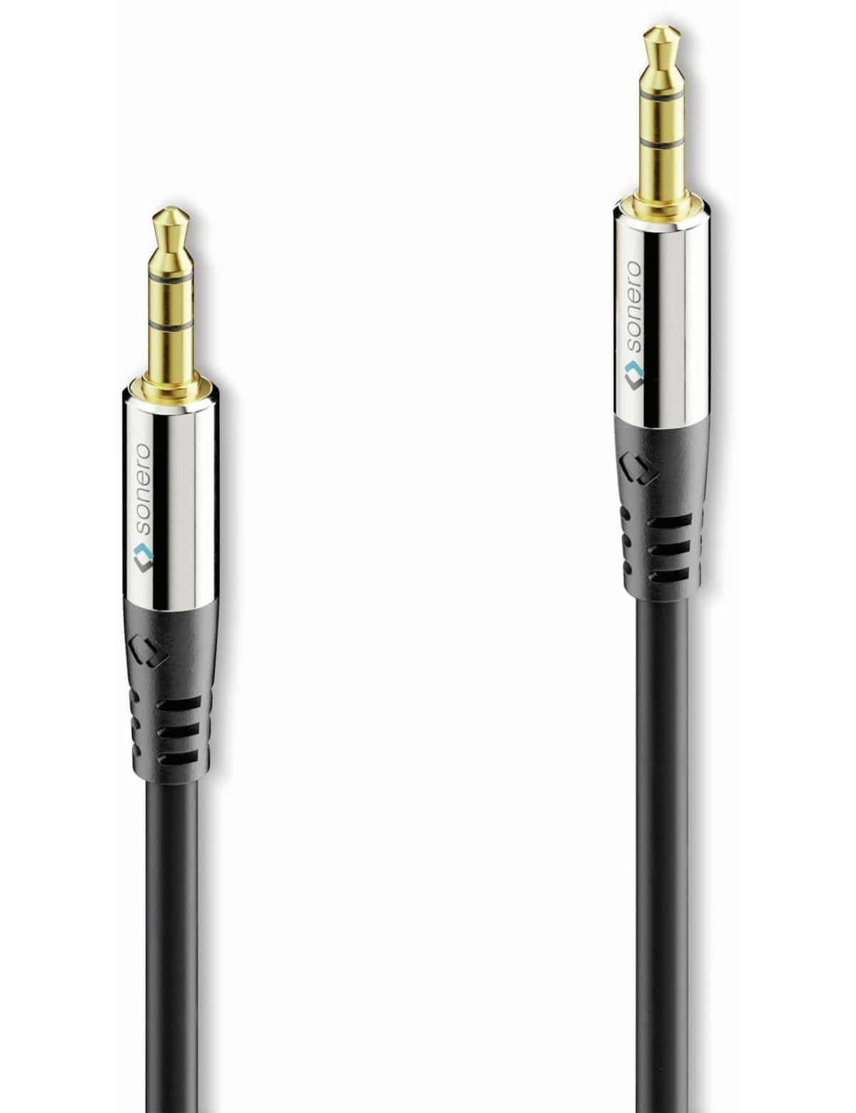 Sonero® Premium 3.5 mm Jack Audio Cable 1.00 m Gold-Plated Contacts Black