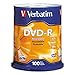 Verbatim 95102 DVD-R Discs, 4.7GB, 16x, Spindle, Silver, 100/Pack