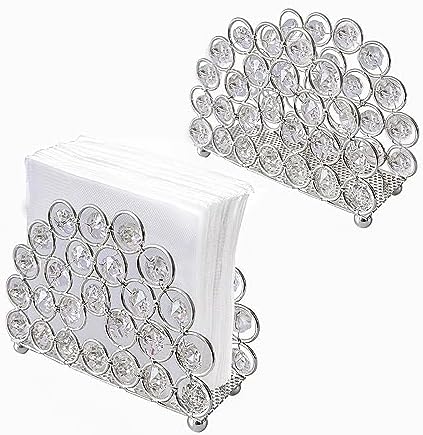 Amazon.com: XB'ANG Napkin Holder for Table Set of 2, Crystal Beads ...