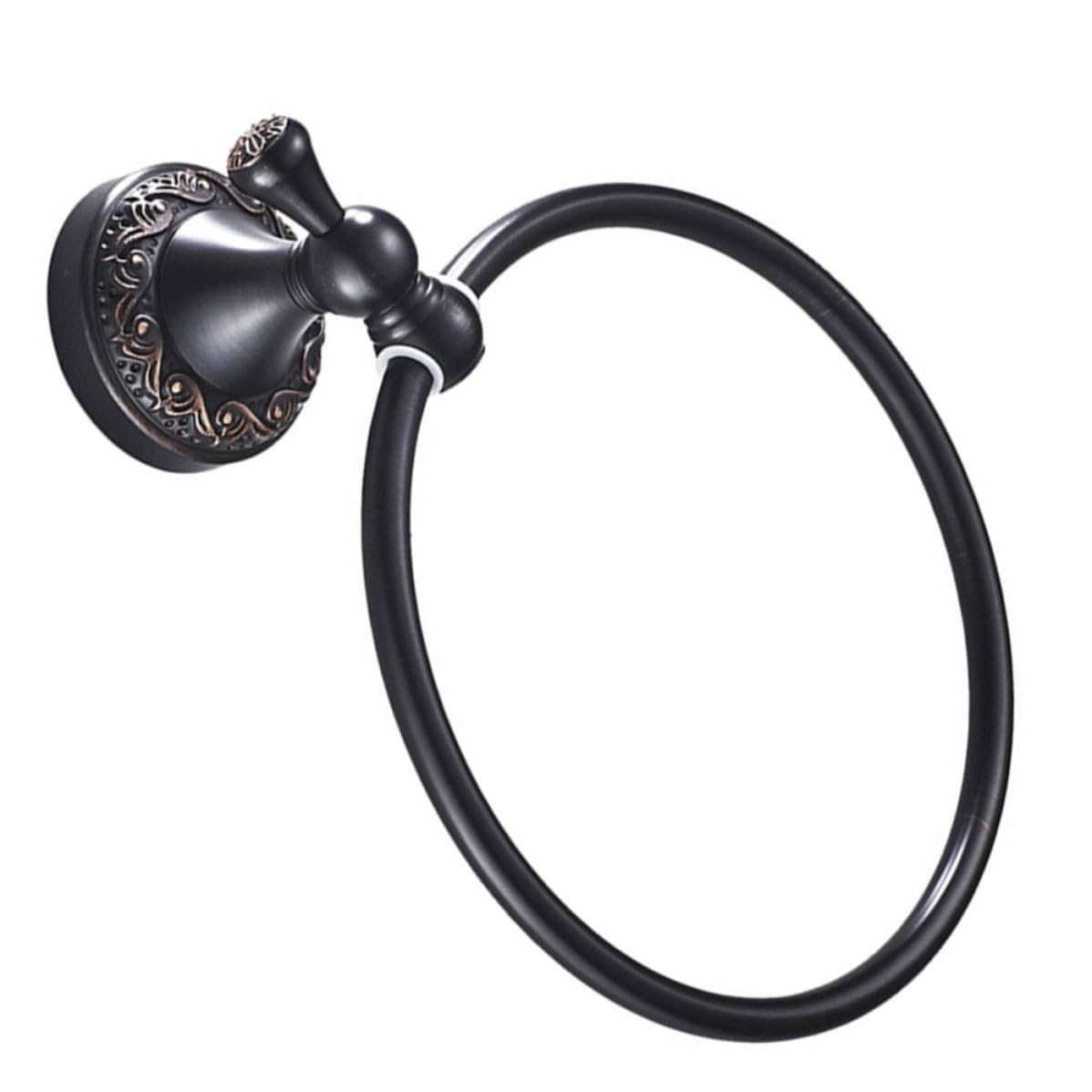 Operitacx Toallero Vintage de Cobre Negro Cepillado, Aro Redondo Resistente al Vapor y Altas Temperaturas para Baño, Montaje en Pared Tornillos de Expansión