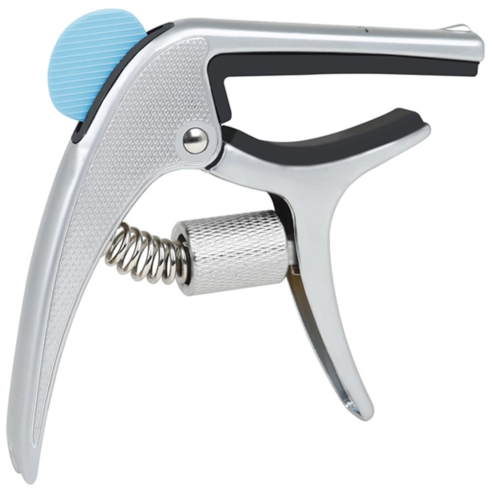 CANTUS Adjustable Guitar Capo for Acoustic Guitar Electric Guitar Ukelele with Guitar Picks and Guitar Pick Holder Guitar Accessories (Silver)