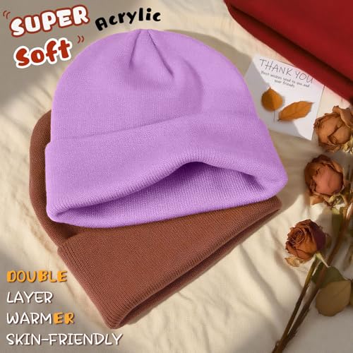 Image of ZOORON Toddler Beanie Boys Girls Beanies Kids Winter Hats Children Knit Cap | Soft Ski Hat, Cozy Core Yarn, Double Layer Warmth, Elastic Zero-Pressure Fit, Warm Kids Hats, School, Daycare, Gifts